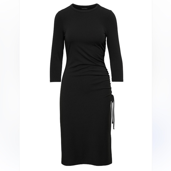 Banana Republic Soft Ponte Side-Ruched MIDI Dress Size XS - Picture 4 of 11